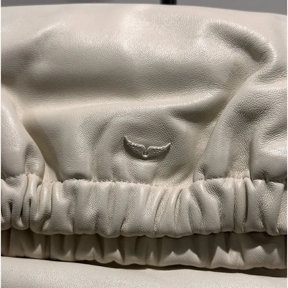 ZADIG & VOLTAIRE Women’s Rockyssime Bag in Ivory Cream Leather - Picture 9 of 16